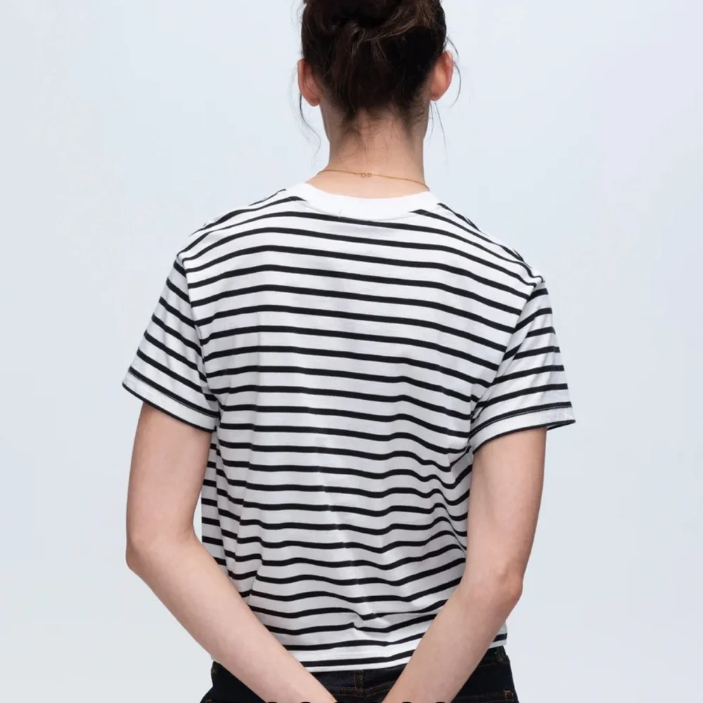 ATM Anthony Thomas Melillo Black and White Striped Tee classic‎ jersey S - Picture 2 of 13